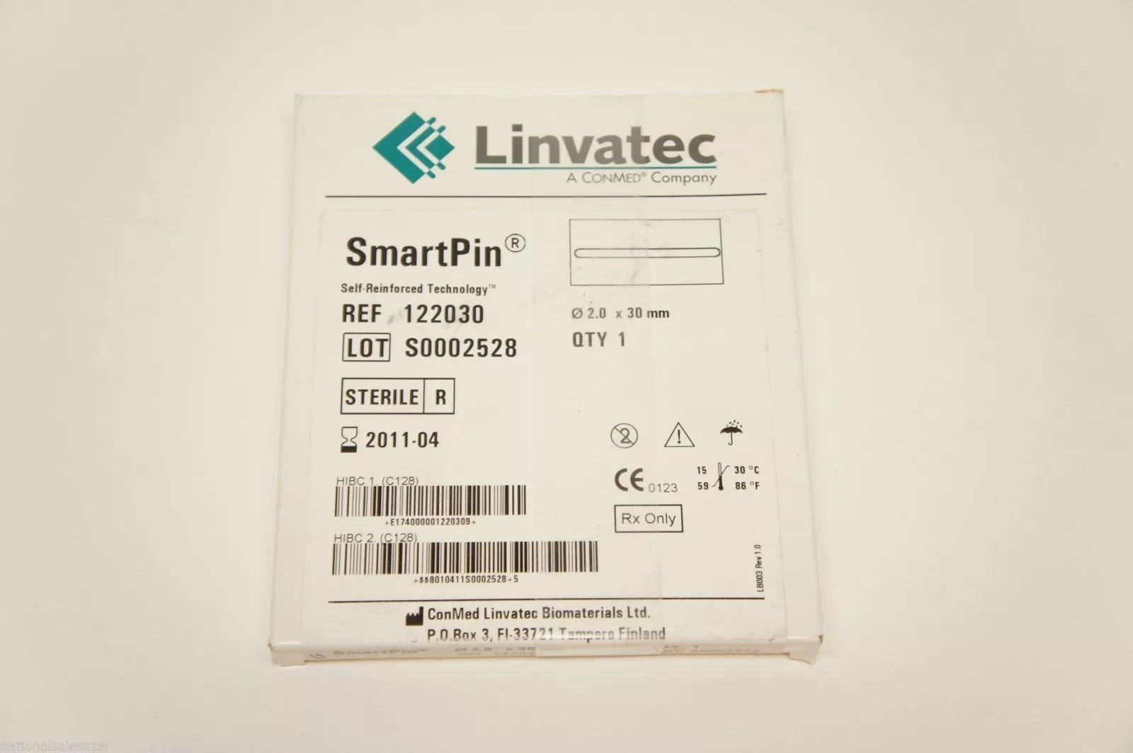 122030 ~ Linvatec SmartPin Self-Reinforced Technology 2.0 x 30mm (x)