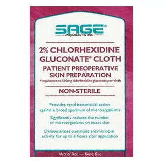 2% Chlorhexidine Gluconate Cloth, 7-1/2" x 7-1/2"