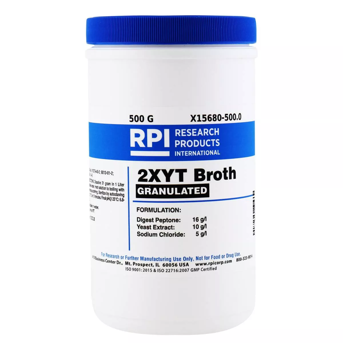 2XYT Broth, Granulated, 500 GramsRPI-X15680-500.0