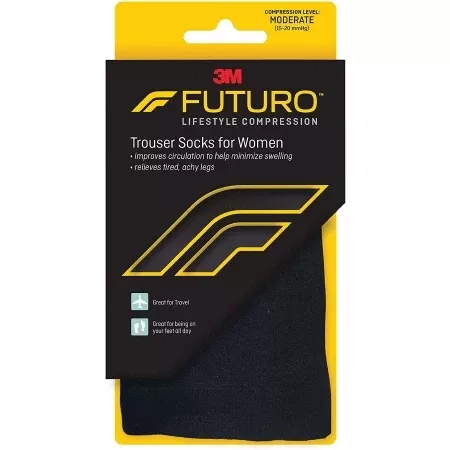 3M Compression Socks 3M™ Futuro™ Revitalizing Knee High Large Black Closed Toe - M-1084275-1082 - Box of 12