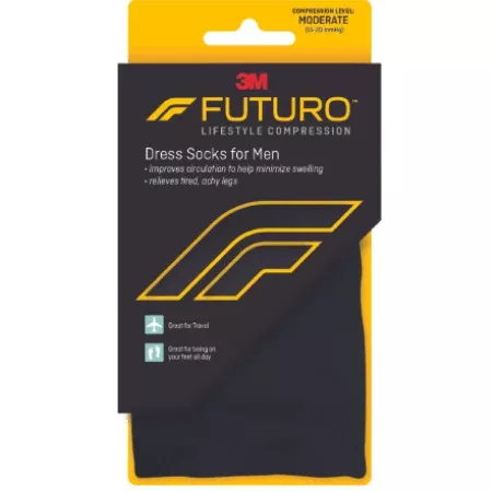 3M Compression Socks 3M™ Futuro™ Revitalizing Over the Calf Medium Black Closed Toe - M-1084272-1555 - Box of 12