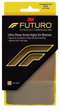 3M Compression Stocking 3M™ Futuro™ Energizing Knee High Medium Nude Closed Toe - M-1084253-4915 - Box of 12