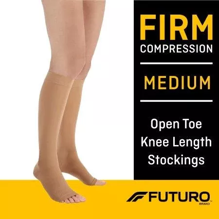 3M Compression Stocking 3M™ Futuro™ Knee High Medium Beige Open Toe - M-1066567-4672 - Case of 12