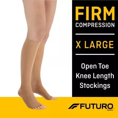 3M Compression Stocking 3M™ Futuro™ Knee High X-Large Beige Open Toe - M-811629-3193 - Case of 12