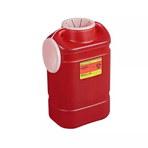 5 Gallon BD Red Sharps Container with Open Top and Tether Cap - 305100