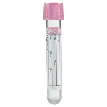 6 mL Vacuette K3E K3EDTA Tube - Pink, 13x100 mm