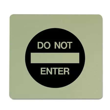 6" x 6" Dark Grey on Alfalfa Plaque with Rounded Corners Do Not Enter Symbol