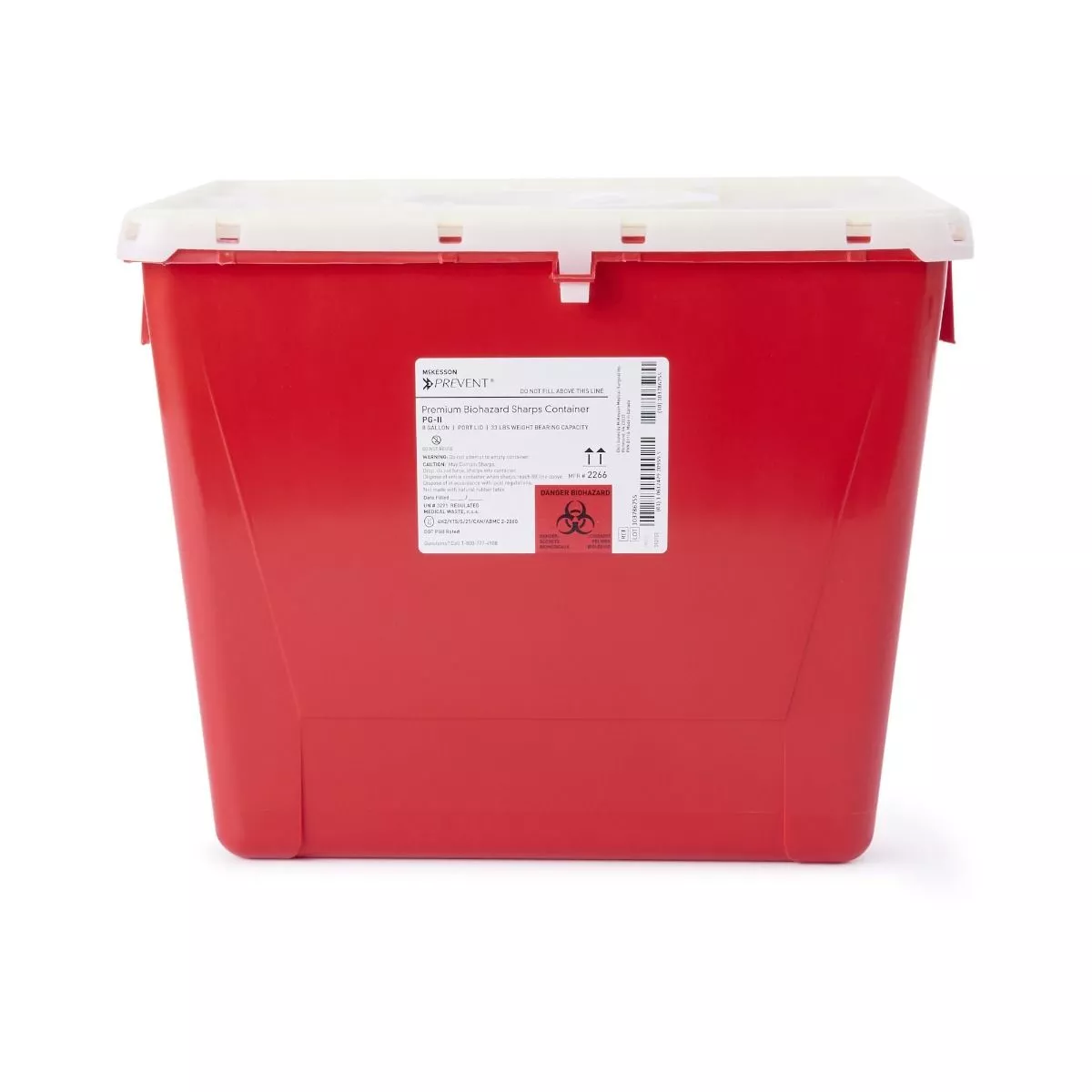 8 Gallon McKesson Prevent Premium Biohazard Sharps Container - 2266