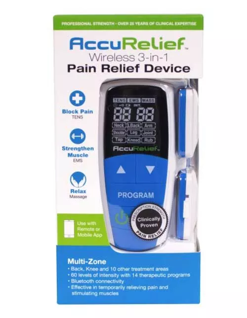 AccuRelief Complete Wireless 3-in-1 Pain Relief Device With Remote and Mobile App