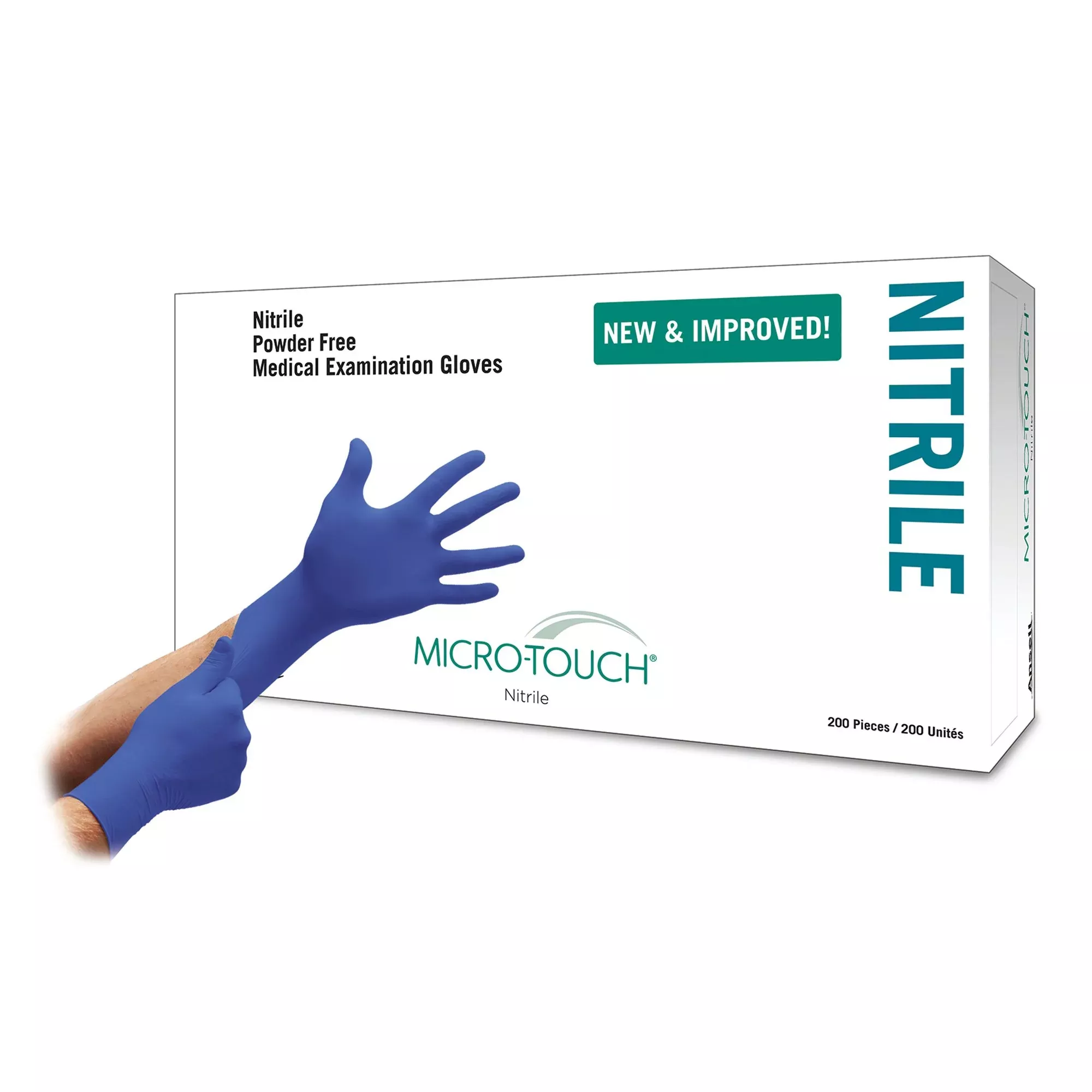 Ansell 6034304 Micro-Touch Nitrile Exam Glove, Extra Large, Blue