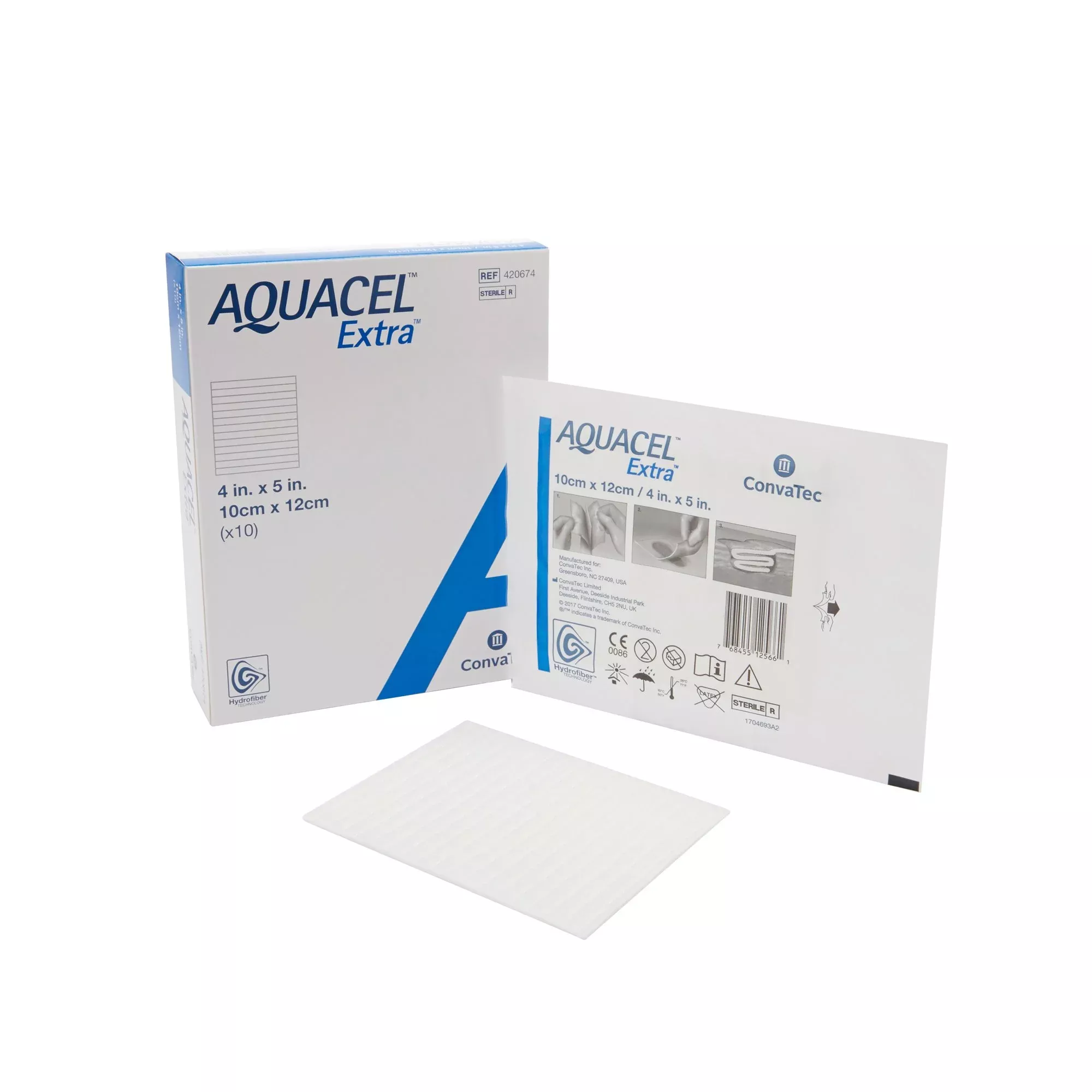 Aquacel Extra™ Gelling Fiber Wound Dressing, 4 x 5 Inch