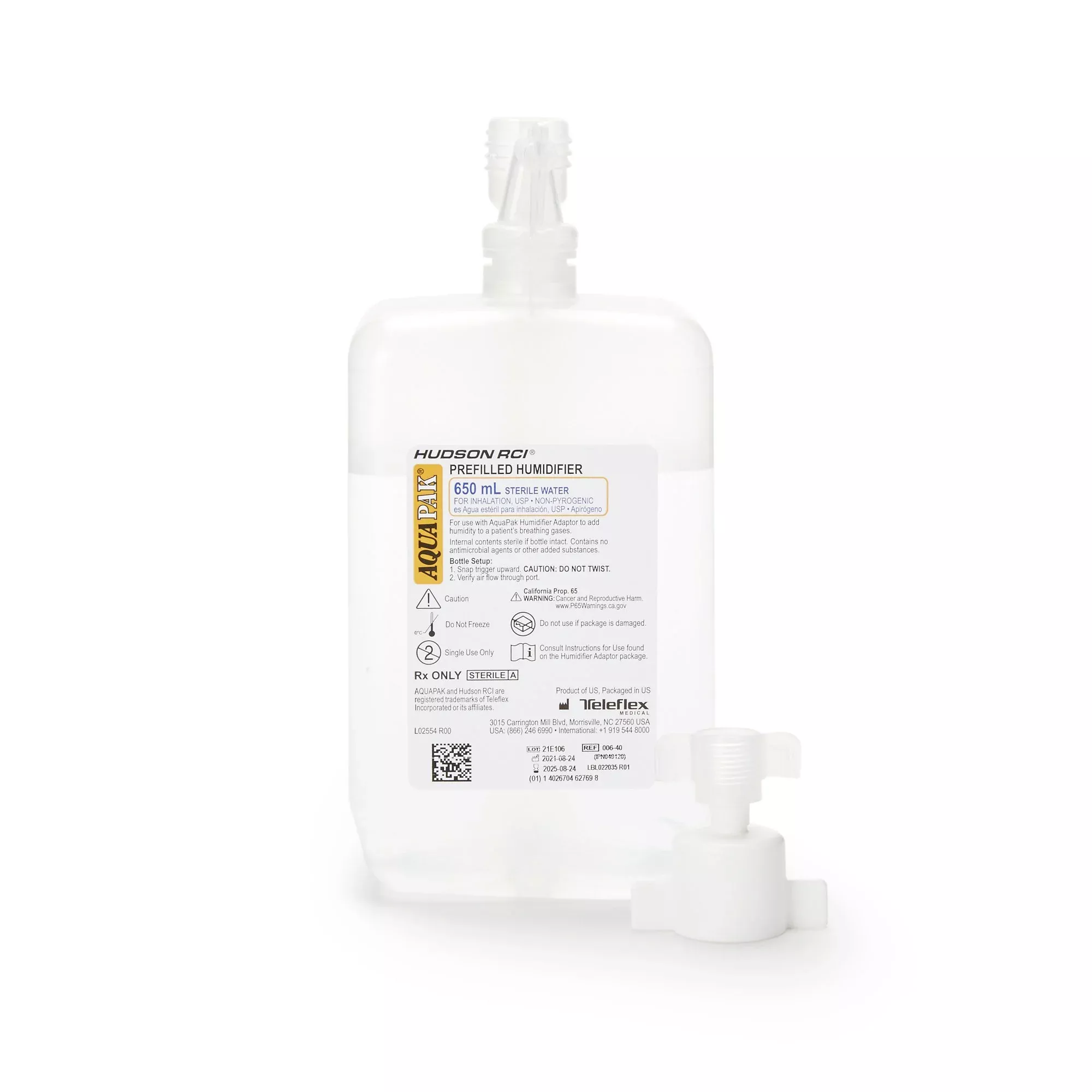 Aquapak Prefilled Bubble Humidifier Kit, 650 mL