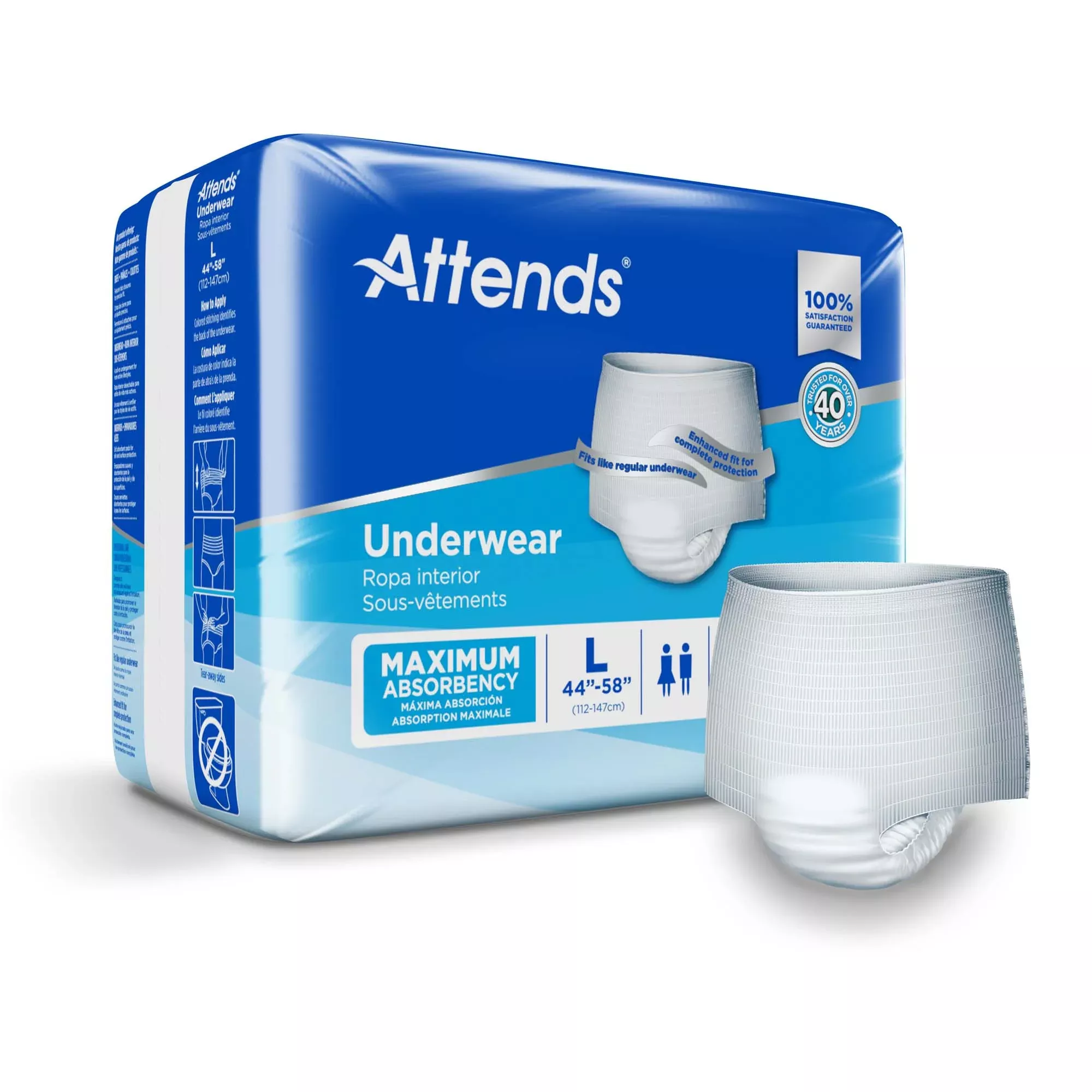 Attends Extra Absorbency Underwear, Large
