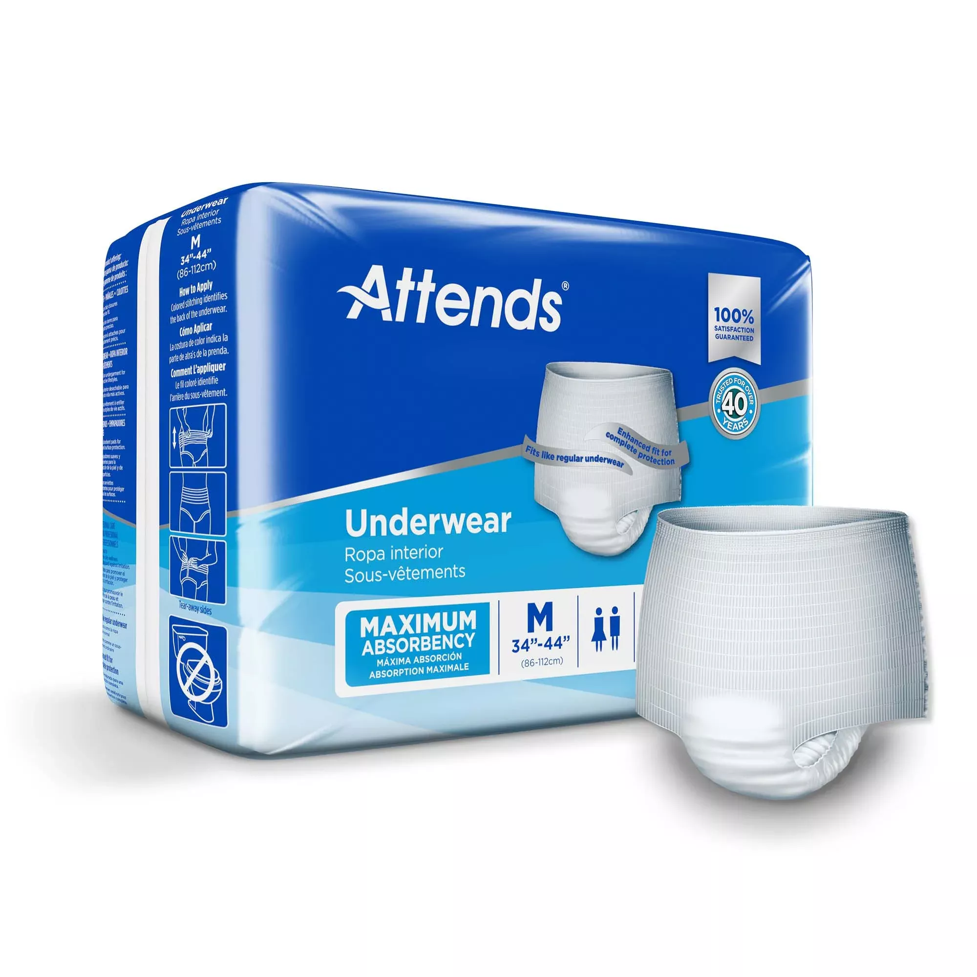 Attends Extra Absorbency Underwear, Medium
