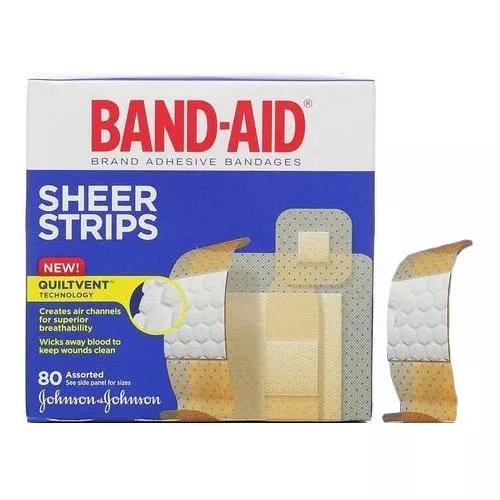 Band-Aid Adhesive Bandage, Sheer Strip, Assorted
