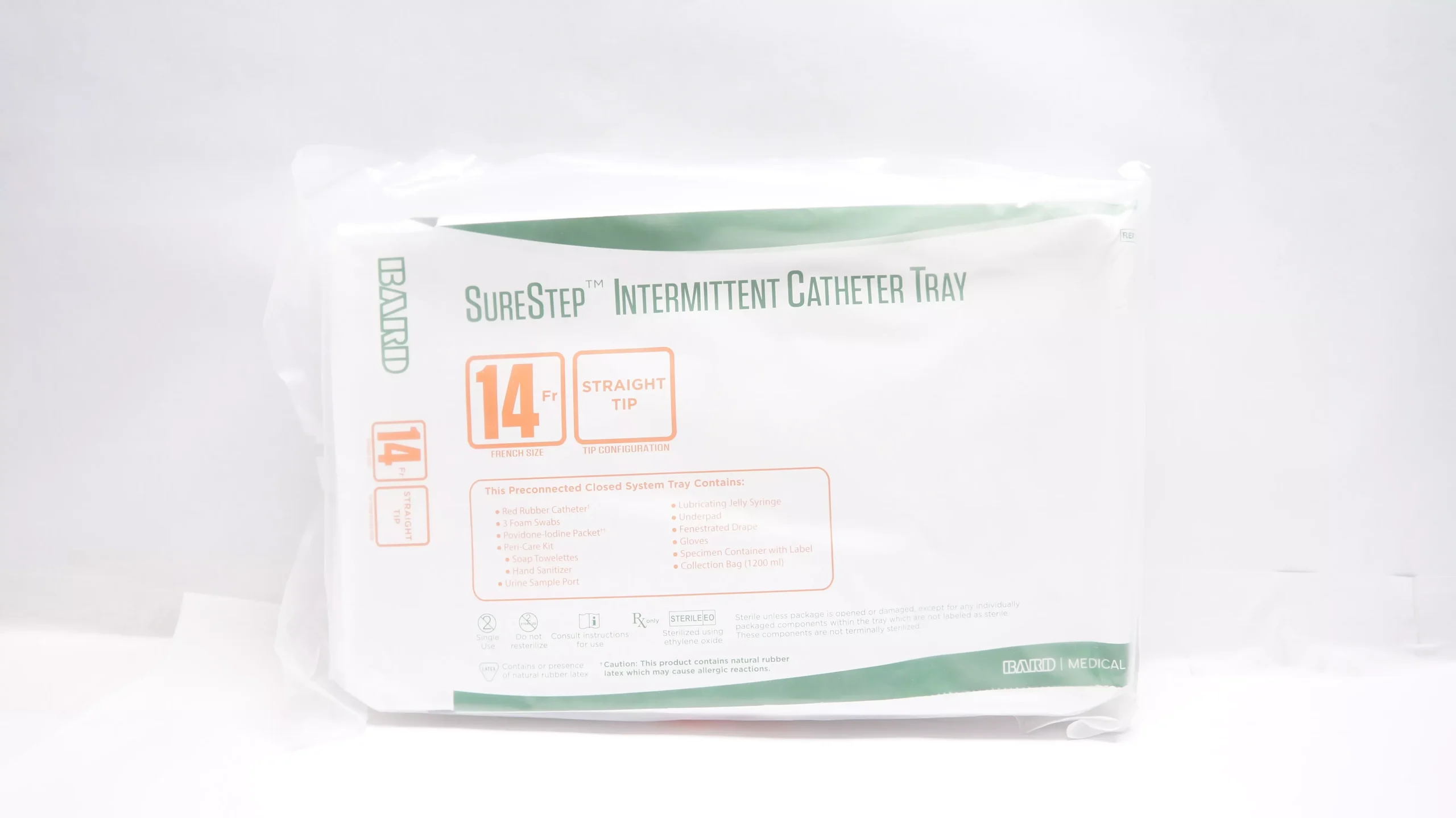Bard INTL14 SureStep Intermittent Cath. Tray 14Fr, Straight Tip