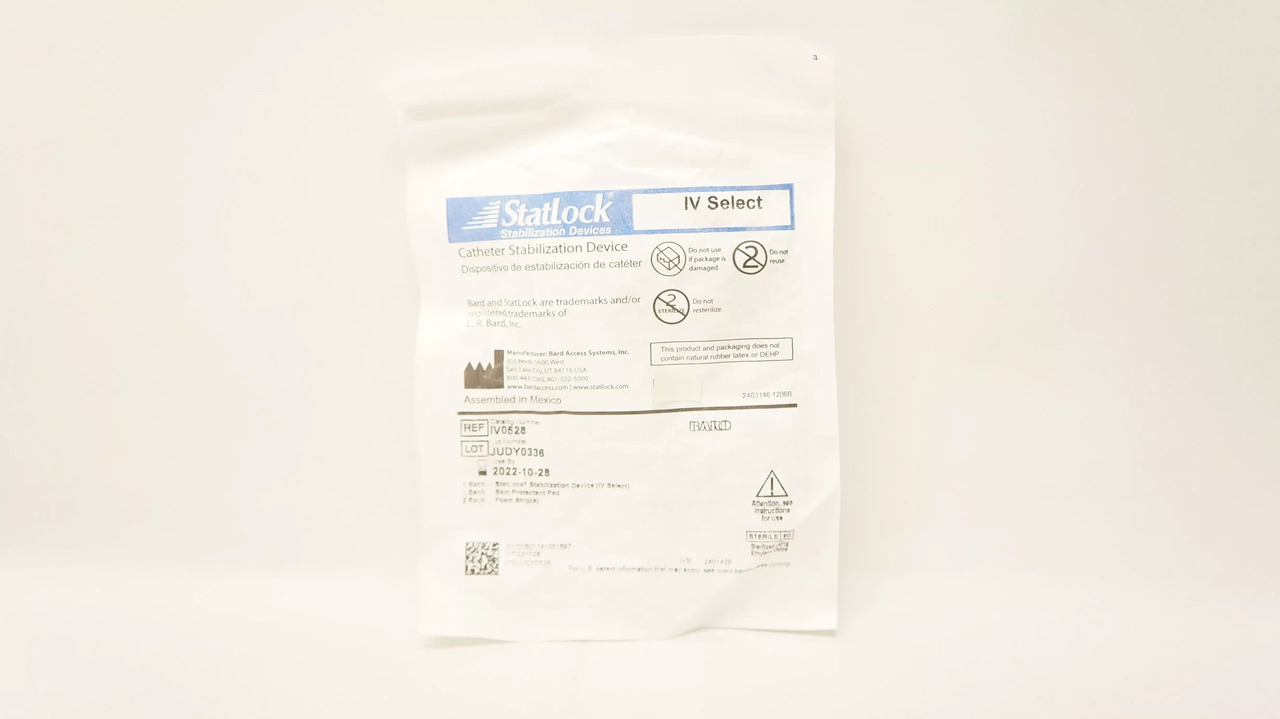Bard IV0528 StatLock Cath. Stabilization Device IV Select (x)