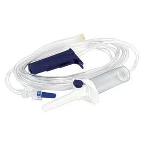 Basic IV Administration Set with Roller and Slide Clamp, 14 mL Priming Volume, 79" L