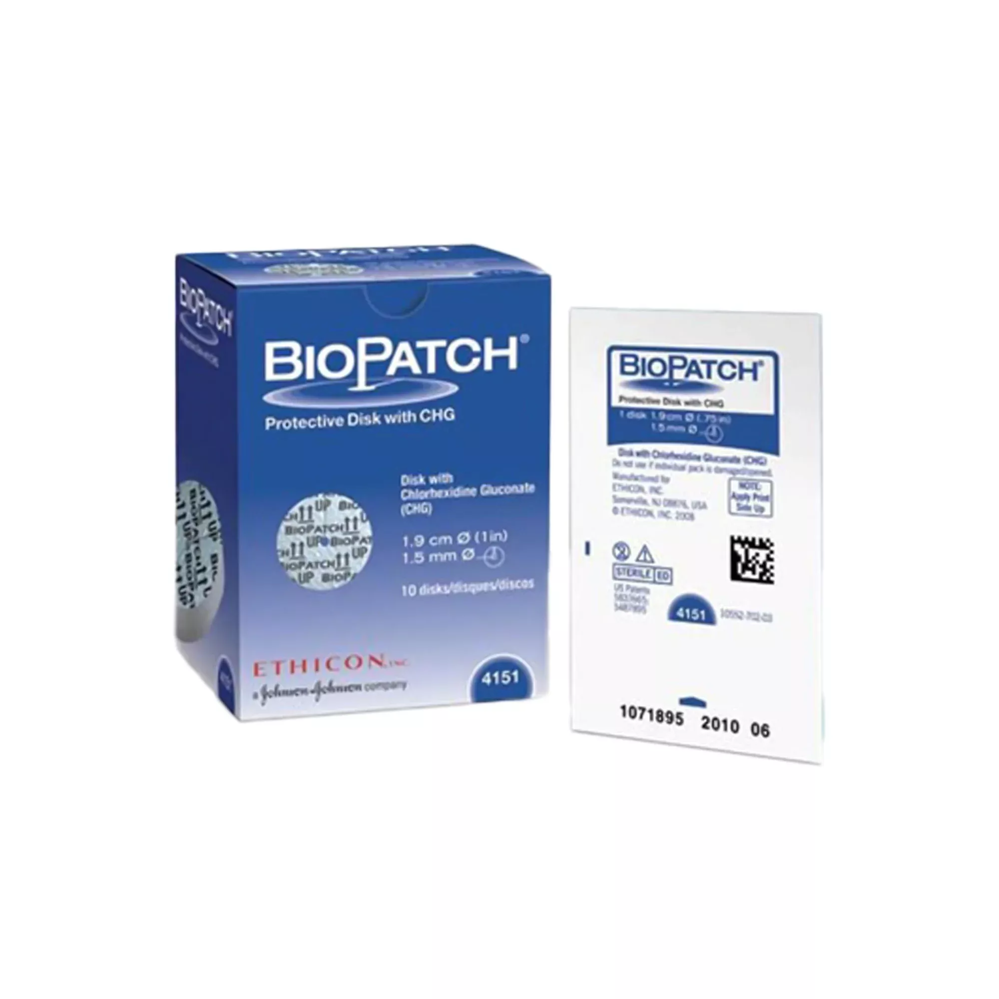 Biopatch IV Dressing, 3/4 Inch Disk (1.9 cm) with 1.5 mm Center Hole