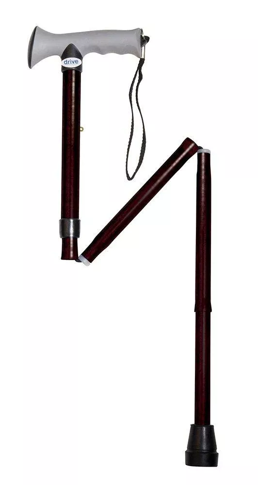Black Folding Cane with Gel Grip Handle