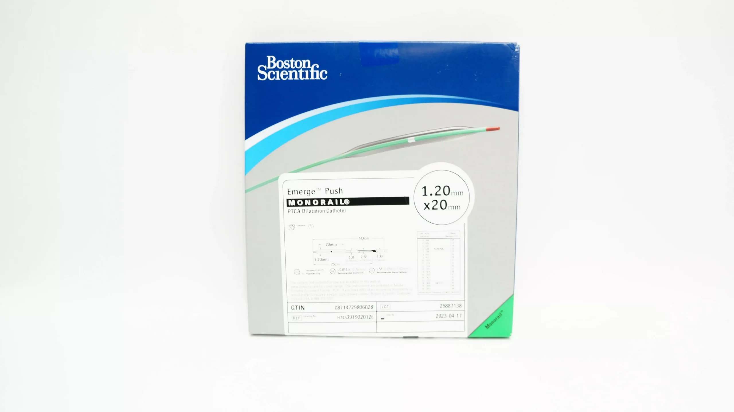 Boston Scientific H7493919020120 Emerge Push Monorail PTCA Cath. 1.20mmx20mm (x)