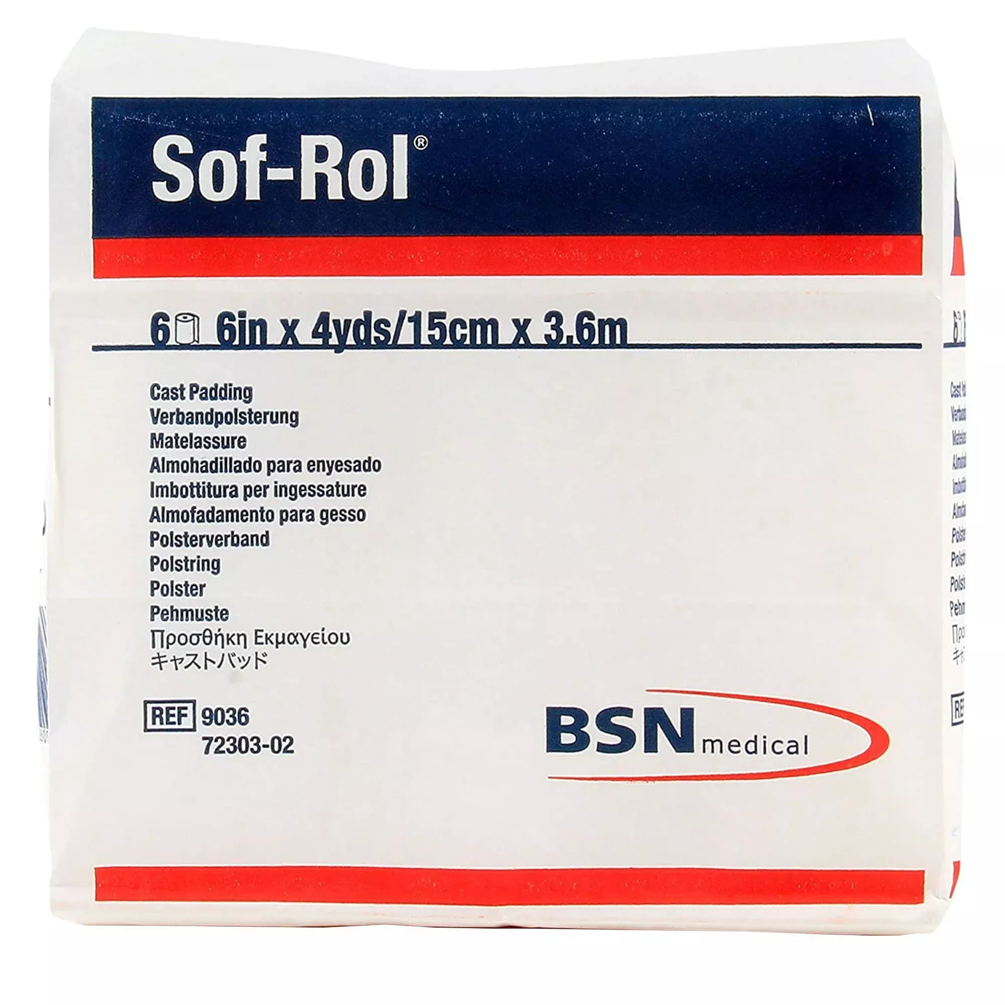 BSN Medical Sof-Rol White Rayon Undercast Cast Padding - 6 Inch x 4 Yard - 9036