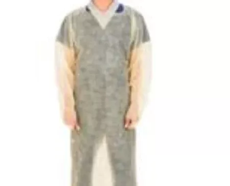 Cardinal Over-the-Head Protective Procedure Gown One Size Fits Most Yellow NonSterile Disposable - M-874008-2439 - Case of 100