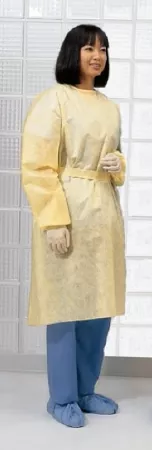 Cardinal Protective Procedure Gown X-Large Yellow NonSterile Disposable - M-804358-2533 - Case of 100