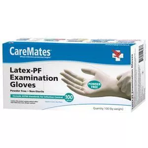 CareMates Vinyl Powder-Free Disposable Examination Gloves, Small