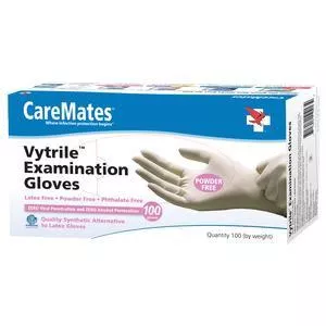 CareMates Vytrile Powder-Free Disposable Examination Gloves, Small
