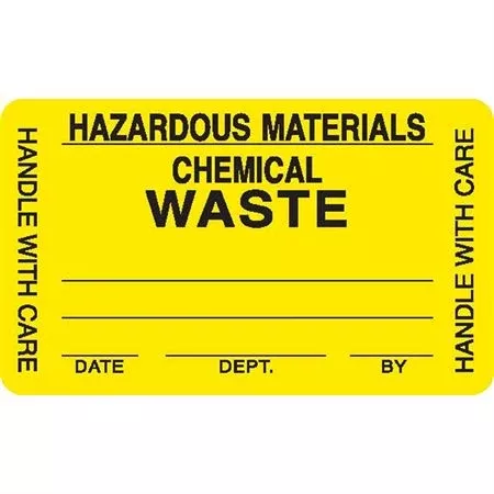 Caution Labels PATHOLOGY SPECIMEN 10% FORMALIN POISON" - White with black text and blank areas to be filled in - 3.5"W x 0.875"H
