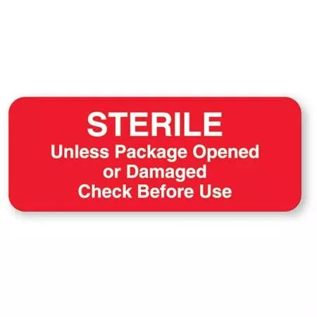 Central Sterile Labels Cleaned - Checked By Labels - 2"W x 0.75"H