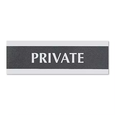 Centruy Series Office Signs 9"W x 3"H Private