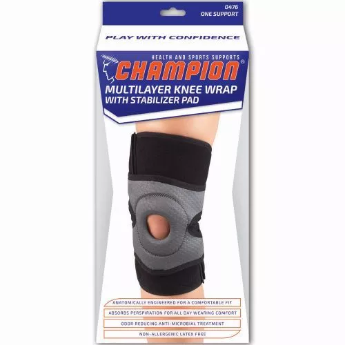 Champion 0476 Multilayer Knee Wrap with Stabilizer Pad