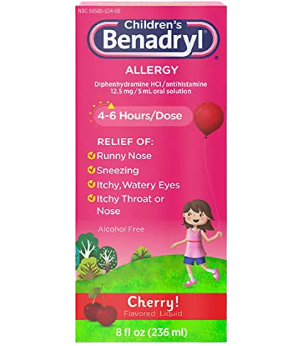 Children's Liquid Benadryl 12.5 mg Allergy Relief