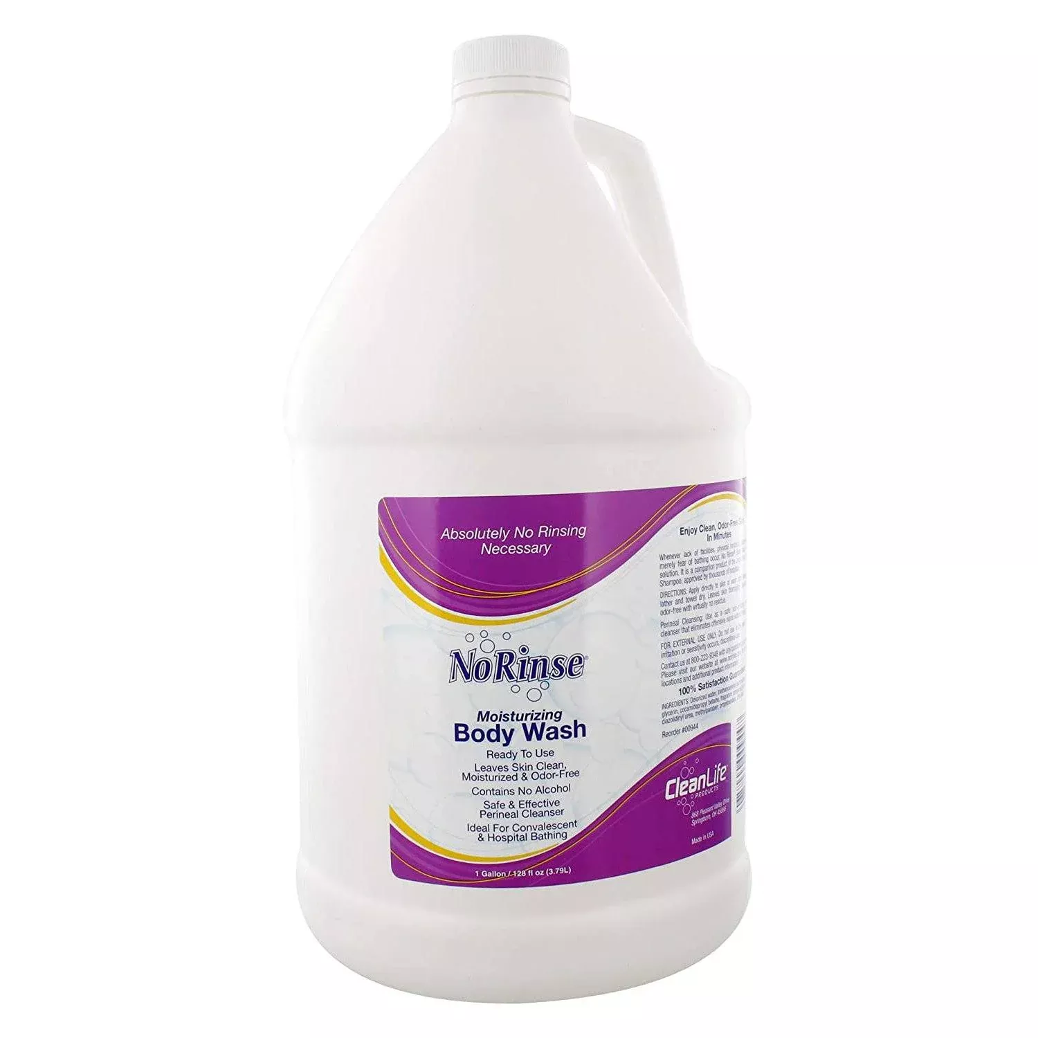 cleanLIFE No-Rinse Body Wash, 1 Gallon, Clear