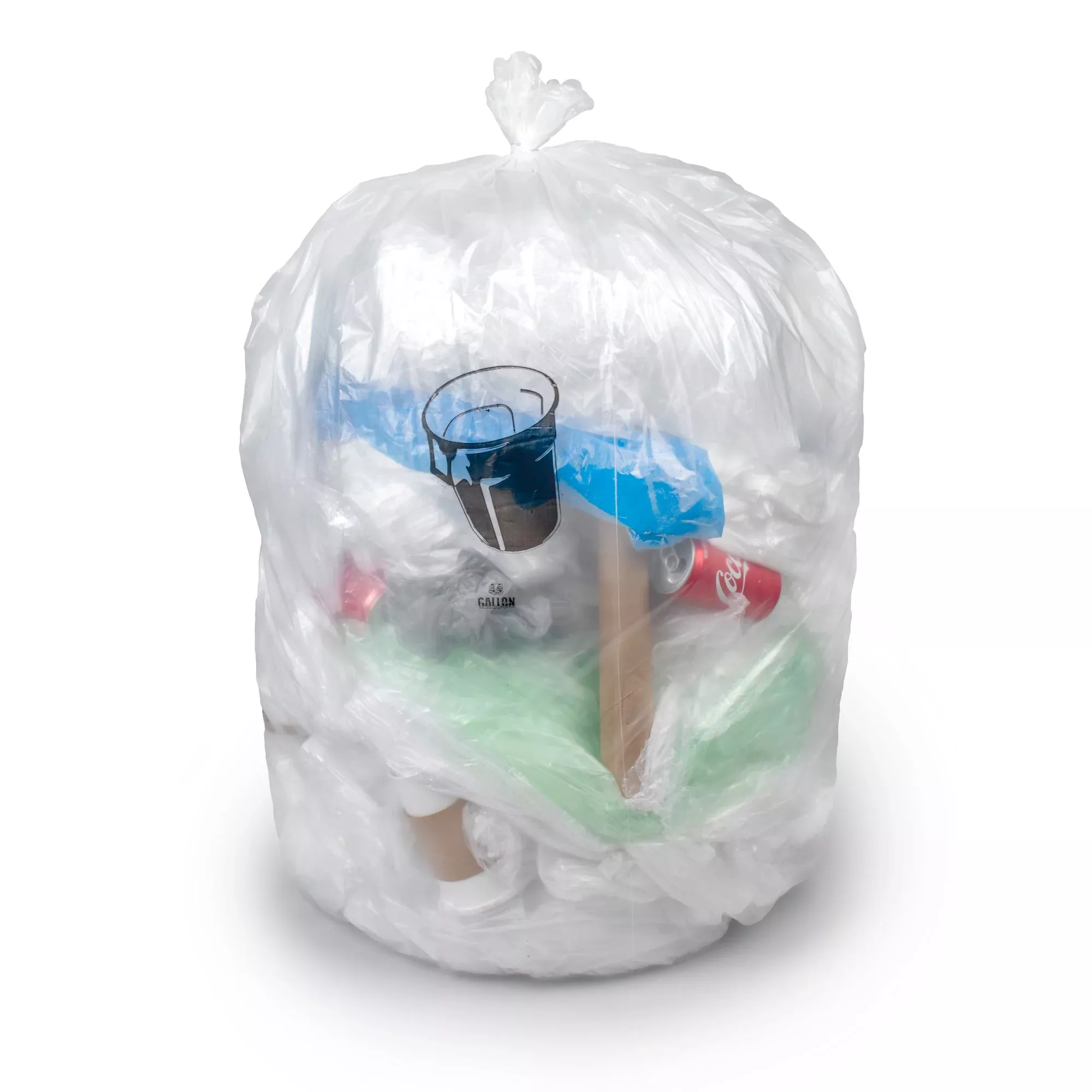 Colonial Bag Medium Duty Trash Bag, Clear, 30 gal.