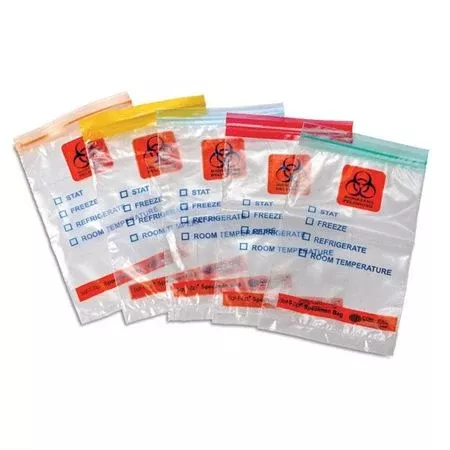 Color Coded Specimen Bags Specimen Bag - 6"W x 10"H