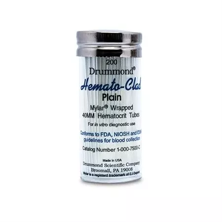 Compact Centrifuge Accessories Plain Glass 75mm Hematocrit Tubes