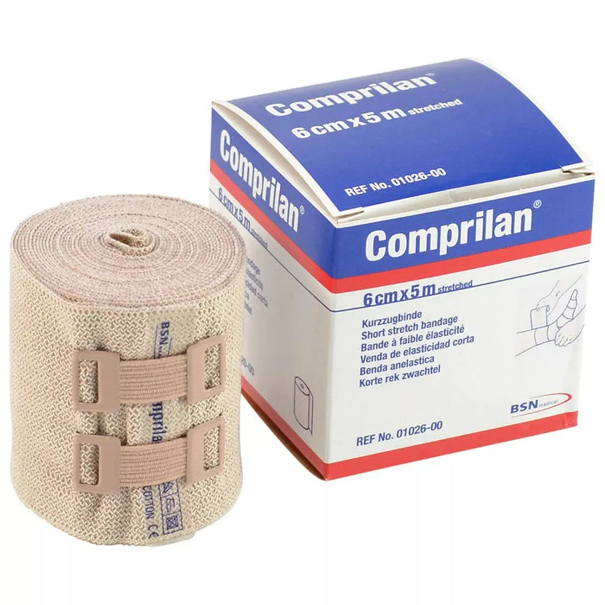 Comprilan Clip Detached Closure Compression Bandage, 6 Centimeter x 5 Meter