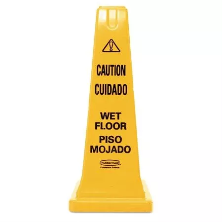 Cone Floor Sign Bilingual "Safety