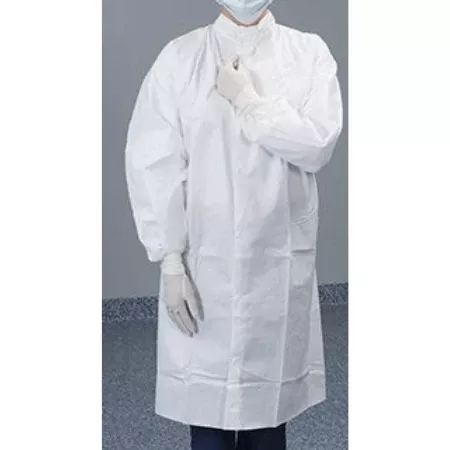 Contec Inc Cleanroom Lab Coat Contec CritiGear™ White X-Large Knee Length Disposable - M-1124215-2452 - Case of 30
