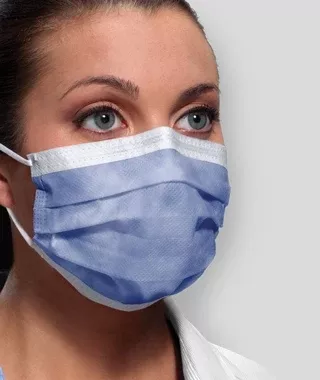 Crosstex Procedure Mask Isofluid™ Pleated Earloops One Size Fits Most Blue NonSterile ASTM Level 1 - M-1144620-3734 - Case of 500