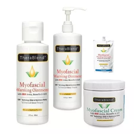 Cryoderm TheraBlend Myofascial Warming Ointment and Cream - Tub, Bottle, Packets