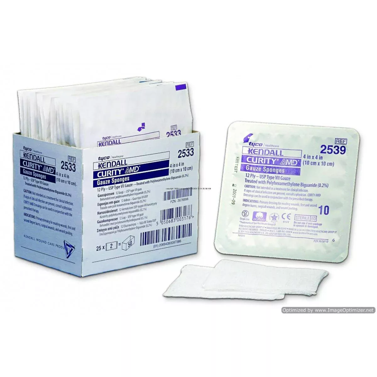 Curity™ AMD™ Sterile Antimicrobial Gauze Sponge, 4 x 4 Inch, 12-Ply
