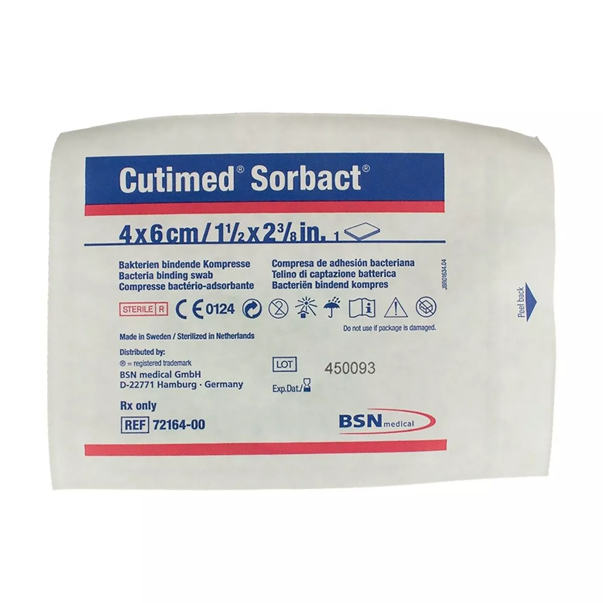 Cutimed Sorbact Antimicrobial Mesh Dressing, 1-3/5 x 2-2/5 Inch