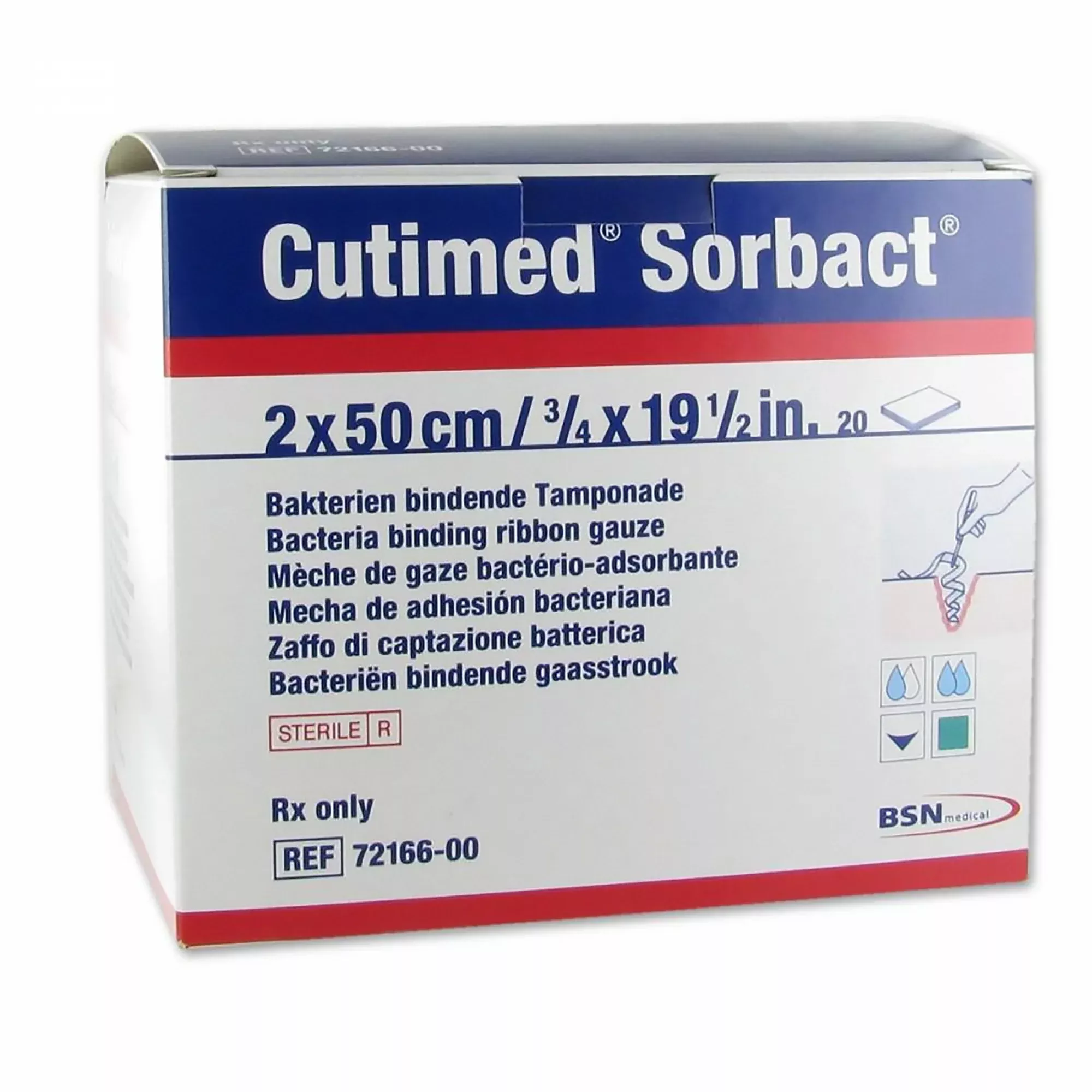 Cutimed Sorbact Antimicrobial Mesh Dressing, 4/5 x 19.7 Inch