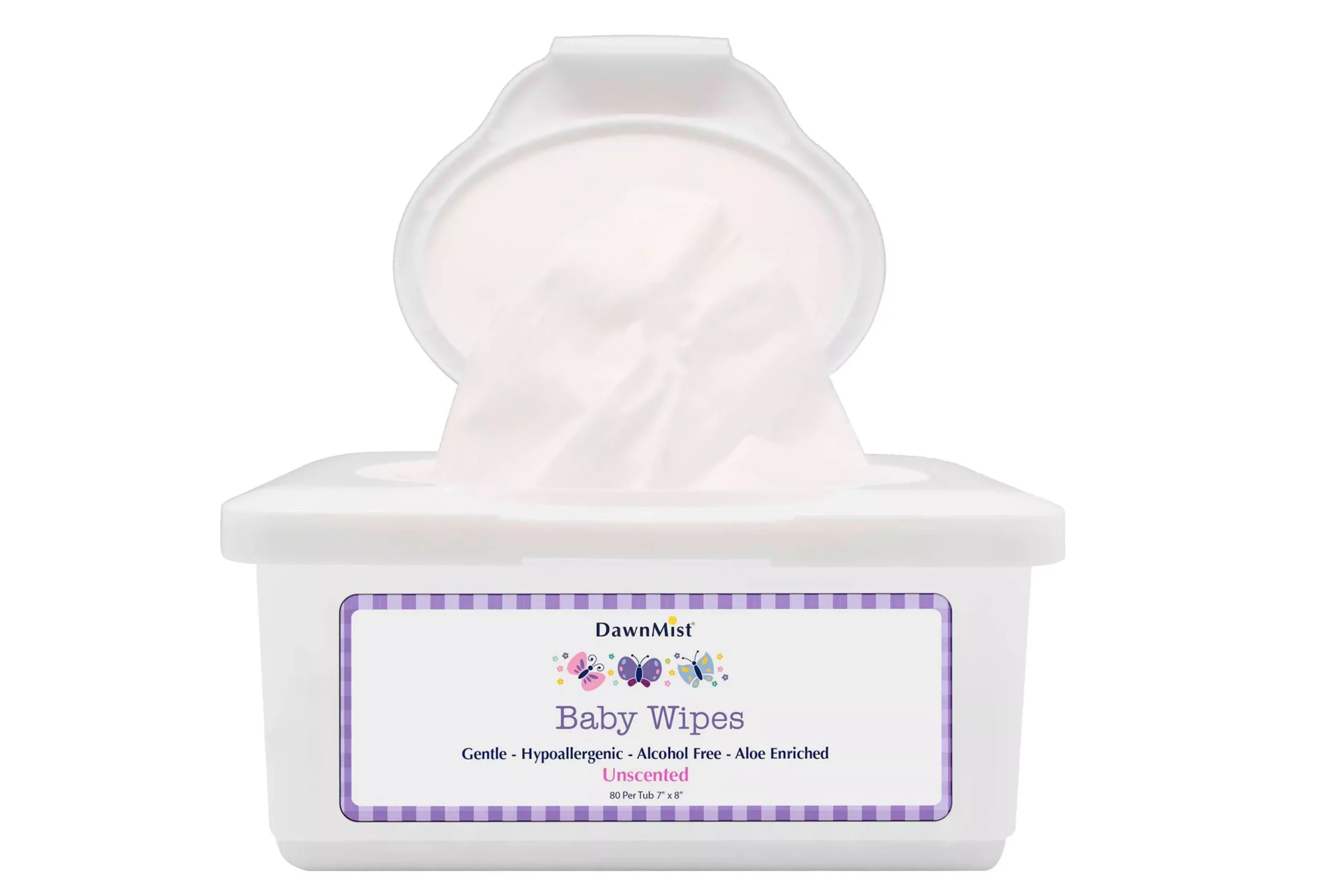 DawnMist Unscented Baby Wipes, Tub
