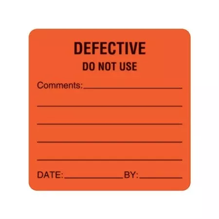 Defective/Out of Service/Do Not Remove Labels Hospital Owned Do Not Remove" - White - 2"W x 1"H