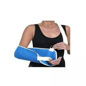 Deluxe Arm Sling with Thumb Loop, Denim, Large